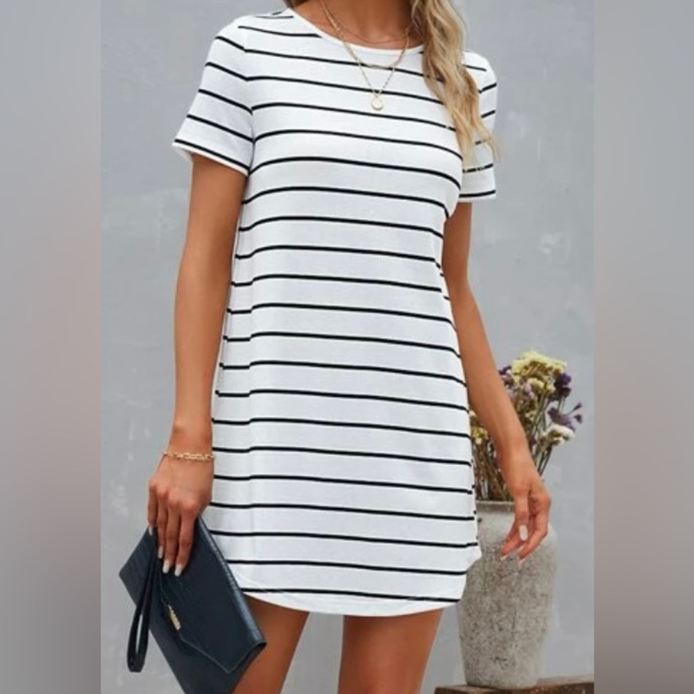 Striped T shirt dress